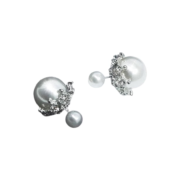 1 par de pendientes de mujer, cuentas de perlas, adornos de tachuelas, pendientes simples, decoración de orejas, joyería para decoraciones de Ropa, zapatos y accesorios Miscelánea Blanco Guardurnaity AP013946-02