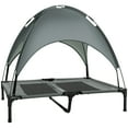 thumbnail image 2 of PawHut Elevated Portable Dog Cot Pet Bed with UV Protection Canopy Shade, 36 inch, 2 of 9
