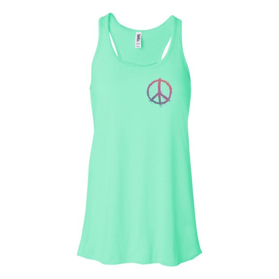 "Peace Sign, Peace Tank Top, Racerback, Soft Bella Canvas, Sublimation, Racerback, Peace Shirt, Inspirational, Gift For Her, Racerback Tank, Mint , MEDIUM"