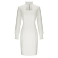 thumbnail image 6 of Elvqul Dresses for Women Long Sleeve Collared Womens Dresses Plus Size Solid Pullover Long Dresses White Elegant, 6 of 8