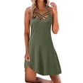 thumbnail image 1 of XDZJLR Womens Dresses Summer 2025 Spring And Solid Color Fashion Strap Beach Dress, 1 of 7