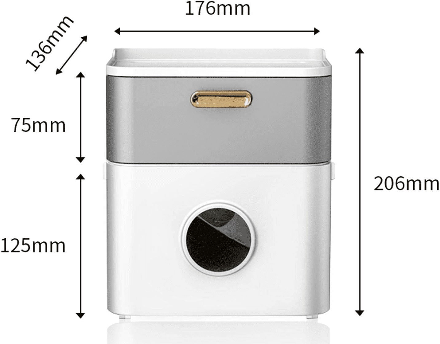 Wall Mounted Toilet Paper Holder with Drawer & Shelf, No-Drill Bathroom Tissue Box Organizer