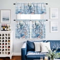 thumbnail image 2 of Blue Octopus Kitchen Curtains Valances and Tiers Set of 3 Ocean Coral Starfish Tier Curtains and Valance with Rod Pocket for Small Windows, 27.5"x24", 2 of 9