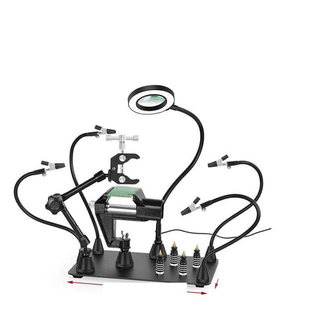 Magnetic Flexible Arm Soldering Third Hand PCB Holder With 360 ° Rotating Hot Air Gun Stand Welding Workbench ,Easy to Use