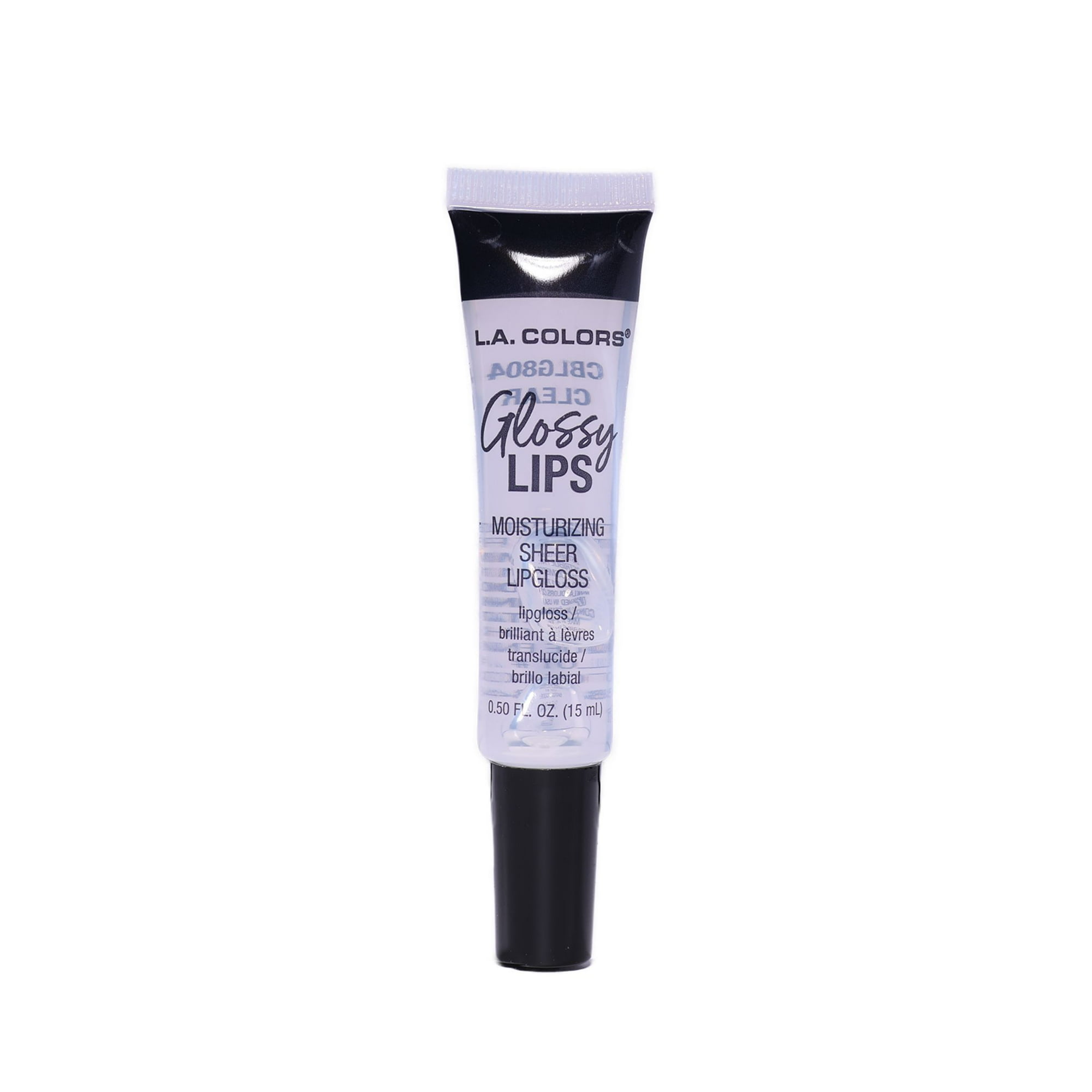 L.A. COLORS Glossy Lips Hydrating & Nourishing Highshine Sheer Tube Lip Gloss, Clear, 0.14 fl oz