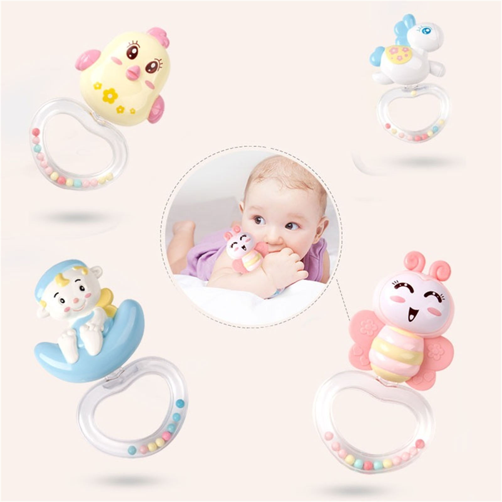 Rotating Rattles and Remote Control Music Box with Music Night Lights Baby Sleeping Toy Baby Musical Crib Mobile