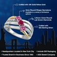 thumbnail image 2 of Gem Stone King 925 Silver and 10K Yellow Gold Pink Moissanite and Red Created Ruby and Lab Grown Diamond Engagement Ring for Women | 0.86 Cttw | Round 4MM | Birthstone | Size 6, 2 of 6