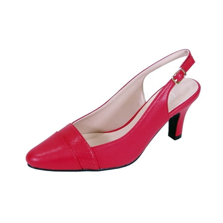 

PEERAGE Candy Women s Wide Width Leather Slingback Dress Pumps