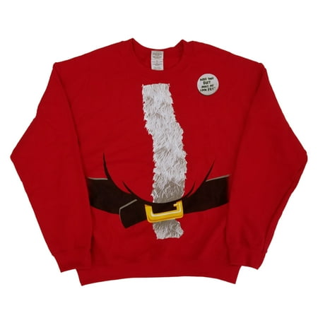 Mens Red Fat Santa Suit Christmas Holiday Costume Sweatshirt