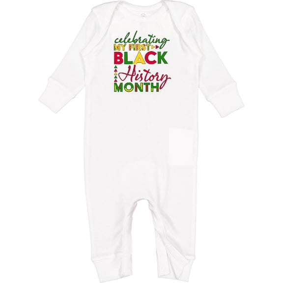 Inktastic Celebrating My First Black History Month for Kids Baby Romper Coveralls