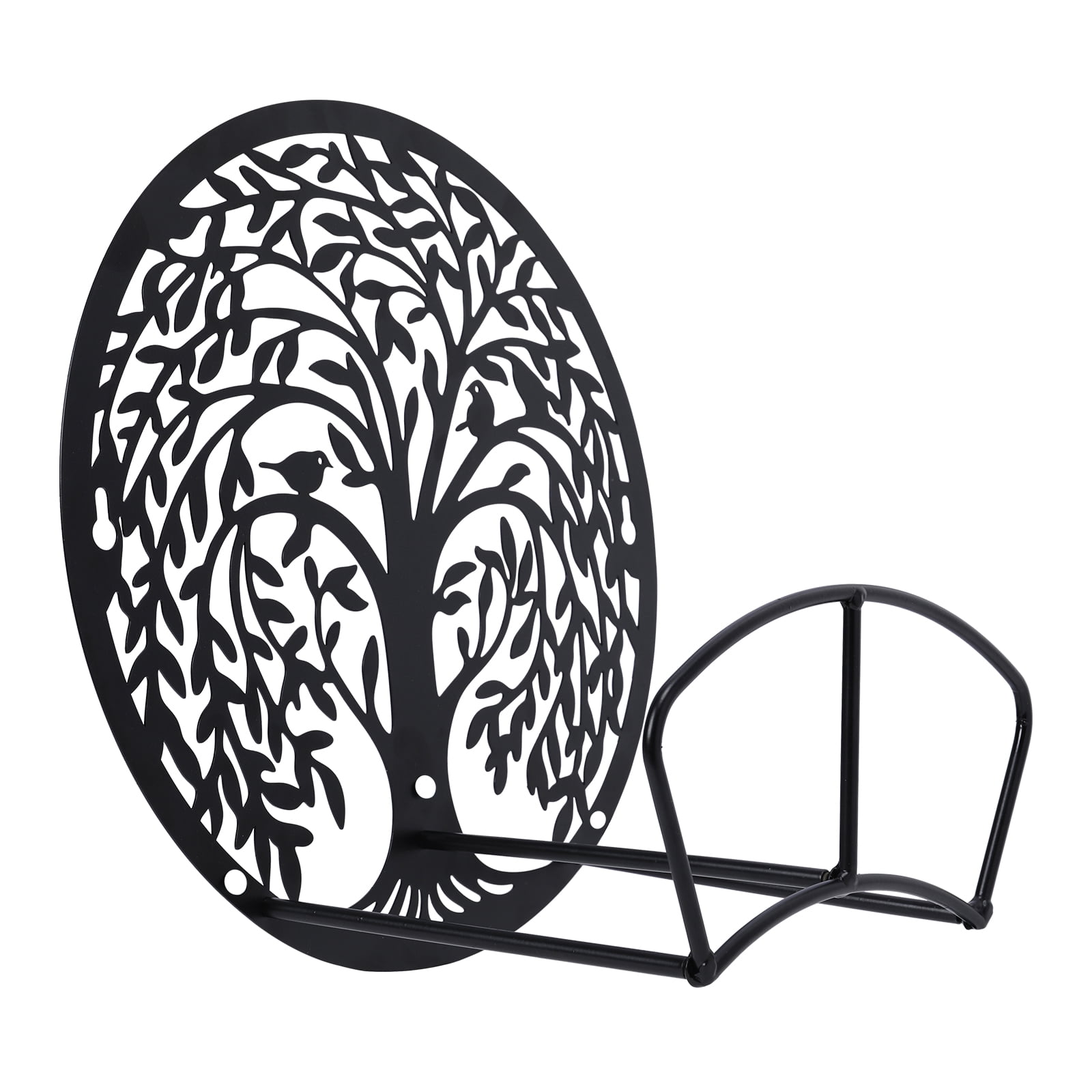 Hose Holder, Garden Water Reel Hanger,Outdoor Water Pipe Iron Rack,Wall-Mounted, Outdoor Hose Storage, Decorative Water Pipe Rack, Tree Pattern