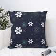 thumbnail image 6 of YFYANG Square Decorative Throw Pillow Case (Without Pillow Insert), Blue Floral Pattern Bedroom Sofa Car Cushion Cover, 22"x22", 6 of 9