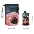thumbnail image 5 of PhooArto Large Barrel Drawstring Makeup Bag, Sloth Pink Donut Galaxy Travel Cosmetic Bag Portable Make Up Organizer Bag, 5 of 6