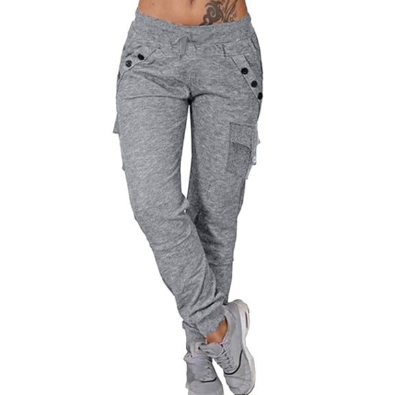 Fashion Women Solid Color Pant Long Elegant Loose Pants Casual High Waist Trousers Elastic Waist Sweat Pants