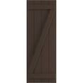thumbnail image 5 of Ekena Millwork 21 1/2"W x 37"H True Fit PVC Four Board Joined Board-n-Batten Shutters w/Z-Bar, Raisin Brown (Per Pair - Hardware Not Included), 5 of 8