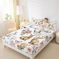 thumbnail image 4 of Feelyou Kawaii Rabbit Animal Twin Sheet Sets, Cute Butterfly Bunnies Twin Fitted Sheet, Rustic Flower Floral Flat Sheet, Ultra Soft Bedroom Decor, 3-Piece, 4 of 7