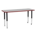 thumbnail image 1 of ECR4Kids 24in x 60in Rectangle Everyday T-Mold Adjustable Activity Table Grey/Red/Black - Super Leg, 1 of 2