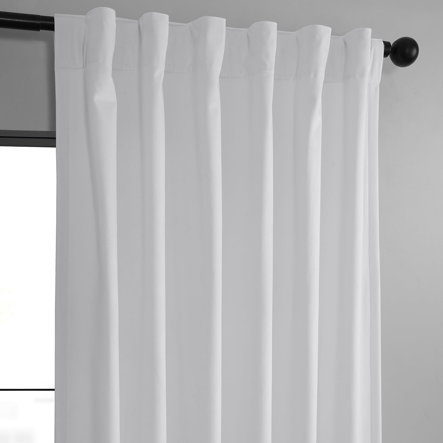 HPD Half Price Drapes Basic Deluxe Velvet Room Darkening Curtains with Rod Pocket - 2 Panels Set - Window Curtains for Living Room & Curtains for Bedroom, 50W X 120L, White