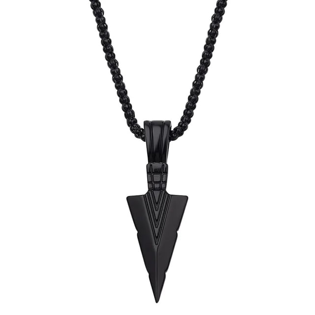 Collar con colgante Vintage de Odin nórdico para hombre y mujer, cadena larga de estilo Hip hop, lanza del Faraón, cabeza de flecha