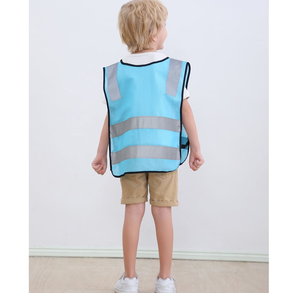 Toptie 10 Pack Child Safety Vest For Outdoors Sports, Traffic Vest Construction Worker Vest, Preschool Uniforms-NeonGreen1