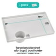 thumbnail image 2 of Modern Innovations Large White Bedside Shelf for Bed, 1 Count Clip On Nightstand with Cup Holder and Cord Holder, College Dorm Bunk Bed Shelf for Top Bunk or Kids Bedroom, 2 of 7