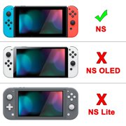 PlayVital Back Cover for Nintendo Switch Console, Handheld Controller Separable Protector Hard Shell for NS Joycon, Customized Dockable Protective Case for Nintendo Switch - Airforce Blue