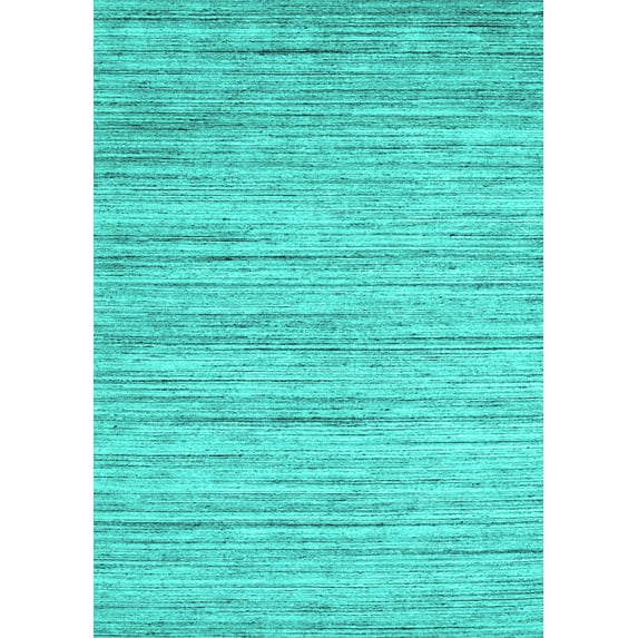 Ahgly Company Machine Washable Indoor Rectangle Abstract Turquoise Blue Contemporary Area Rugs, 7' x 9'