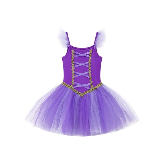 Aislor Kids Girls Princess Cosplay Dance Leotard Dress Halloween Christmas Tutu Dress