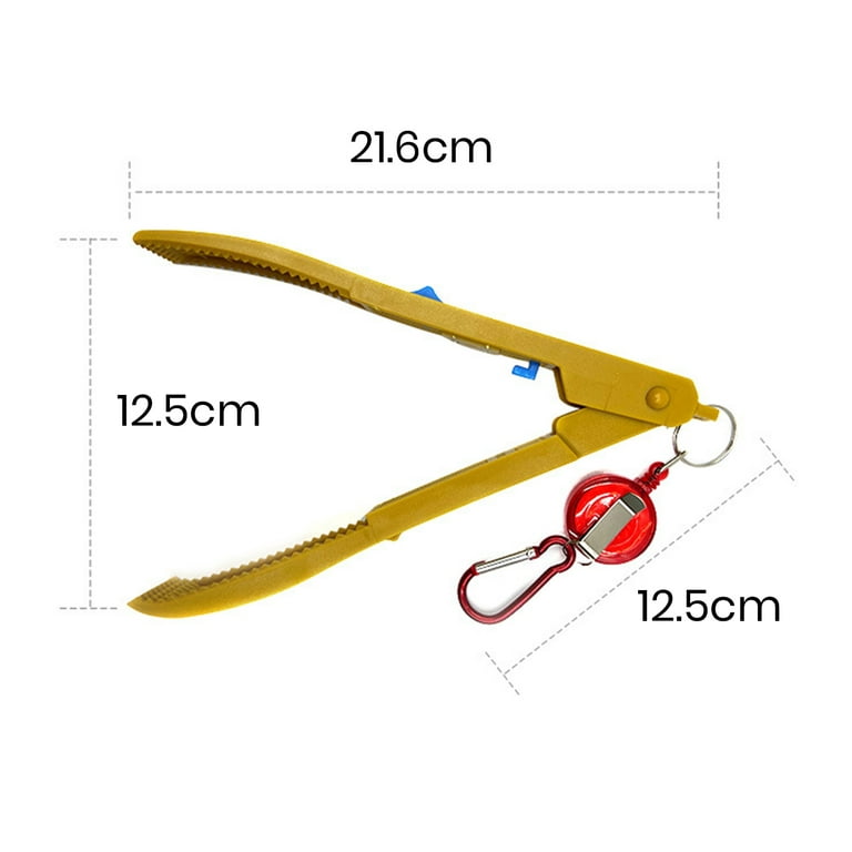 Twinkseal Fishing Tool Compact Fish Gripper with Belt Clip Lightweight  Portable Fishing Tongs Fish Holder Accessories 