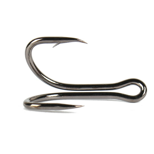 Leadingstar Double Hook Metal Fishing Fish Long Spiky Hooks For Pond Lake River Other Black 28 #
