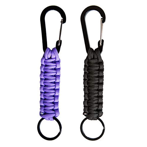 C and C Adventures Paracord Lanyard Keychain with Carabiner Hook and Key Ring