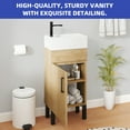 thumbnail image 3 of ModFusion 15" Bathroom Vanity in Natural Wood Finish with Splash-Proof SMC Single Basin & Sift-Close Door Storage Cabinet, Adjustable Metal Legs, 3 of 9