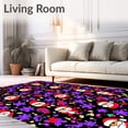 thumbnail image 2 of ODIKA 2'x3' Machine Washable Non-Slip Area Rug, Seasonal Santa and Deer Motif with Decorative Snowflake Embellishments High Traffic Rug with Pad, Black, 648715, 2 of 8