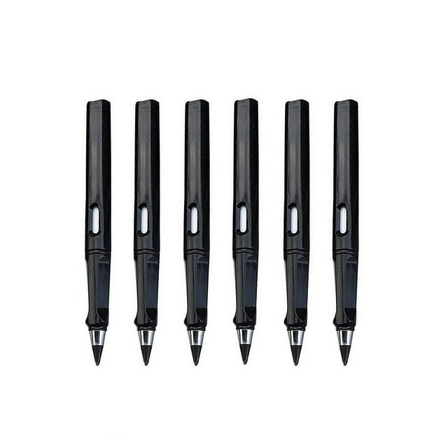 Agiferg 6PCS Grip Posture Correction Design Pencil Without Ink, Old Undead Pen, Creative Metal Pen
