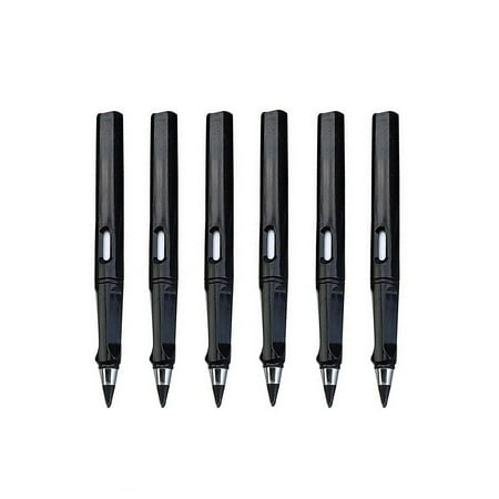 

Wovilon 6Pcs Grip Posture Correction Design Pencil Without Ink Old Undead Pen Creative Metal Pen