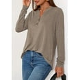 thumbnail image 4 of PRETTYGARDEN Women's Long Sleeve Shirts Fall Trendy Henley Tops Dressy Casual Blouses Work Outfits Fashion Clothing, 4 of 10