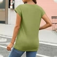 thumbnail image 4 of Womens T Shirts Blouses Short Sleeved Solid Color Crew Neck Covered Sleeve Womens Golf Shirt, 4 of 6