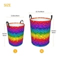 thumbnail image 3 of Fotbe Bright Rainbow Cesto de Ropa con Asas, Cesto Impermeable de Gran Capacidad, Bolsa de Lavado para Dormitorio, Cesto de Ropa con Ruedas y Asas-Small, 3 of 6