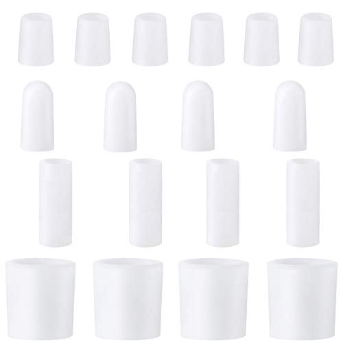 Photo 1 of 18 Pieces Gel Toe Protector 3 Different Size Gel Toe Sleeves for Cushion Corns, Blisters, Calluses, Toes and Fingers, Prevents Rubbing, Pressure (Small Size Gel Toe Tube, 18 Pieces)