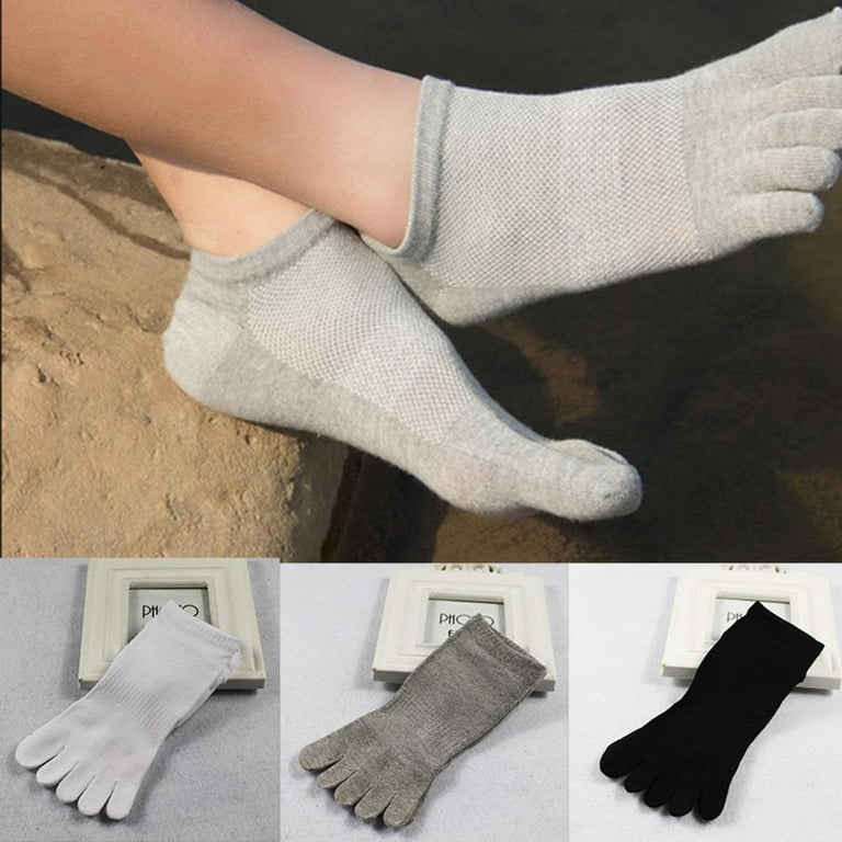 6 Pairs different colous Men Ankle Socks Five Finger Toe Cotton Sport  Breathe 