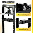 thumbnail image 6 of COZONY 12T Heavy Duty Hydraulic Shop Press – H-Frame Floor Press w/ Adjustable Work Table & Press Plates,Black, 6 of 11