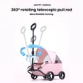 thumbnail image 5 of Dog Stroller, Folding Pet Carrier with Weather Cover for Cats and Dogs, Pet Stroller Wagon, 4 Wheels _ #06 _ B _ Pink, 5 of 9