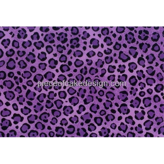 Purple & Black Cheetah Print Edible Cake Topper-1/4 Sheet
