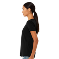 thumbnail image 3 of BELLA+CANVAS Women Relaxed Fit Triblend Tee, Short Sleeve Crew Neck Shirt, Solid Black Triblend, L, 3 of 5
