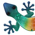 thumbnail image 3 of LuxenHome 24-Inch Blue Gecko Lizard Metal and Glass Outdoor Wall Decor, 3 of 8