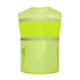 thumbnail image 4 of purcolt Womens Mesh Breathable Safety Vests Reflective Strip Sleeveless Full-Zip High-Visibility Waistcoats Army Green#1 M, 4 of 5