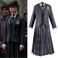 thumbnail image 3 of Conjunto de disfraces de fiesta de la serie Wednesday Addams para mujeres, niños y niñas, bolsa de vestir, pelucas, regalos de disfraces, 3 of 3