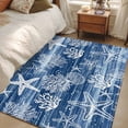 thumbnail image 4 of Navy Blue Coastal Area Rugs 3'x5', Small Throw Rugs for Living Room Bedroom, Summer Beach Nautical Starfish Coral Vintage Indoor Outdoor Rug Non-Slip Low Pile Carpet Runner Reversible Floor Mats, 4 of 8