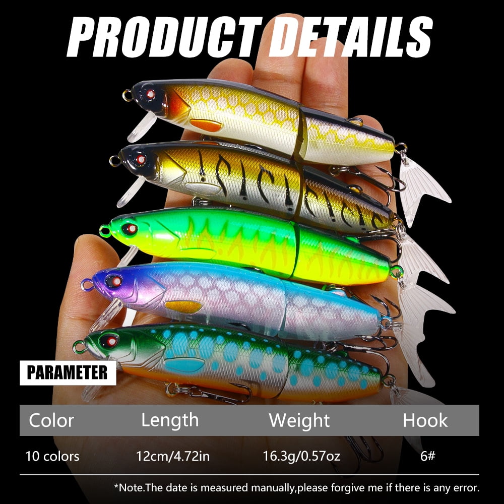HENGJIA Fishing Lures 10PCS Multi Jointed Fish Fishing Kits Slow Sinking Lifelike Swimbait Freshwater and Saltwater for Trout Bass Lures