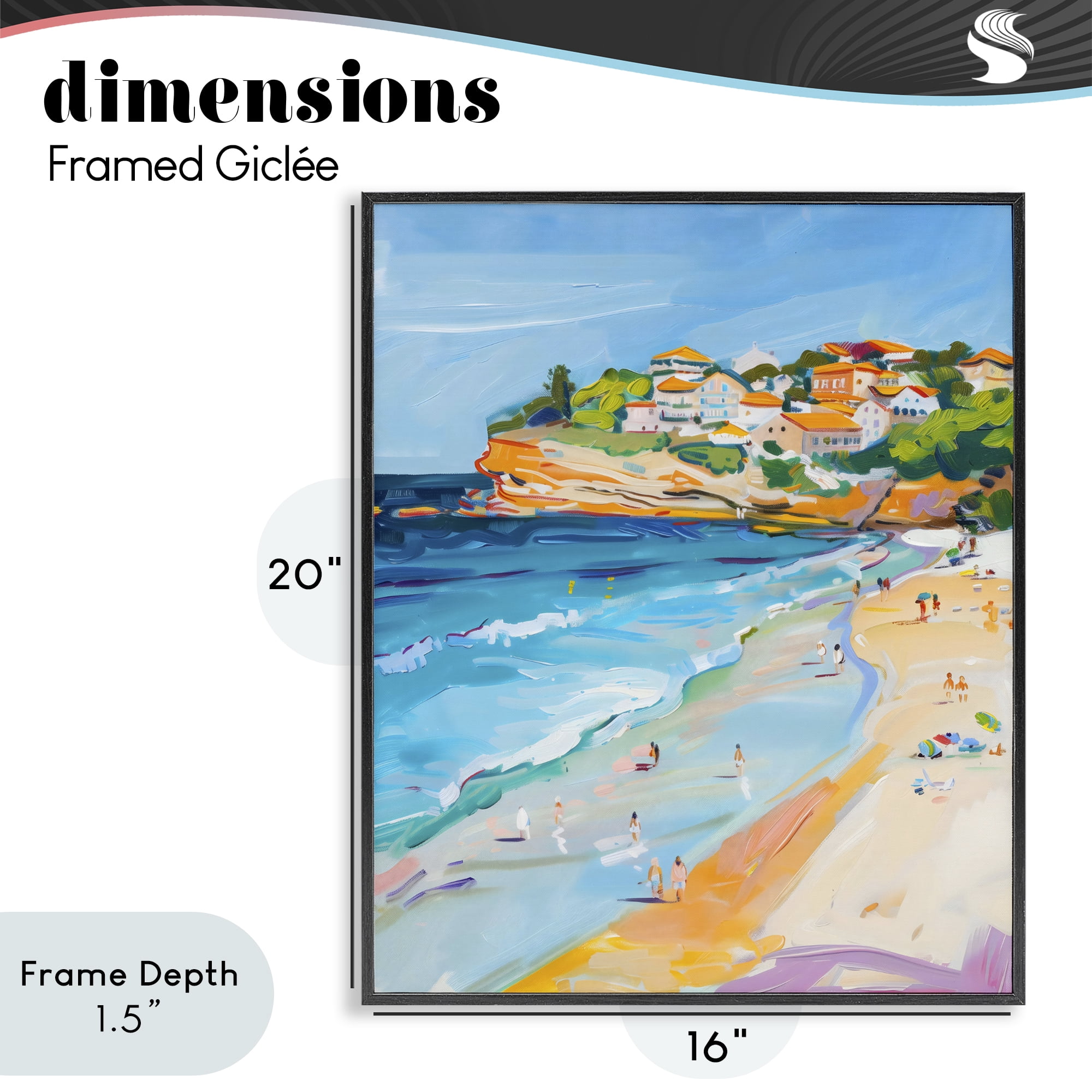 Stupell Industries Bondi Beach Cove Black Framed Giclee Art, design by The Prints Vibe